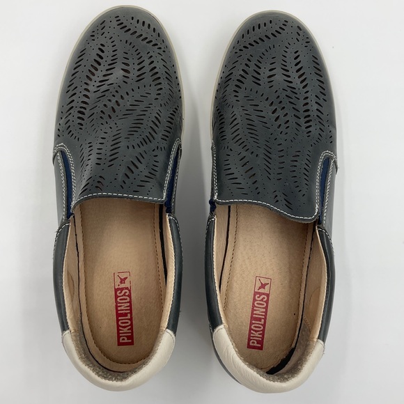 Pikolinos Cut Out Leather Slip On Loafer Blue Grey White Women’s EU 39 / US 8.5 - Picture 8 of 16